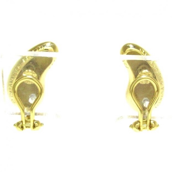Auth 18k TIFFANY & CO. Bean teardrop EARRINGS Elsa Peretti - Picture 3 of 6